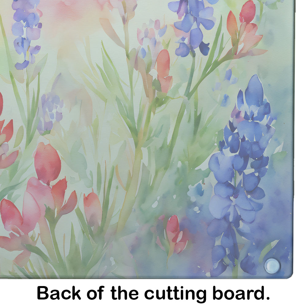 Texas Bluebonnets Glass Cutting Board