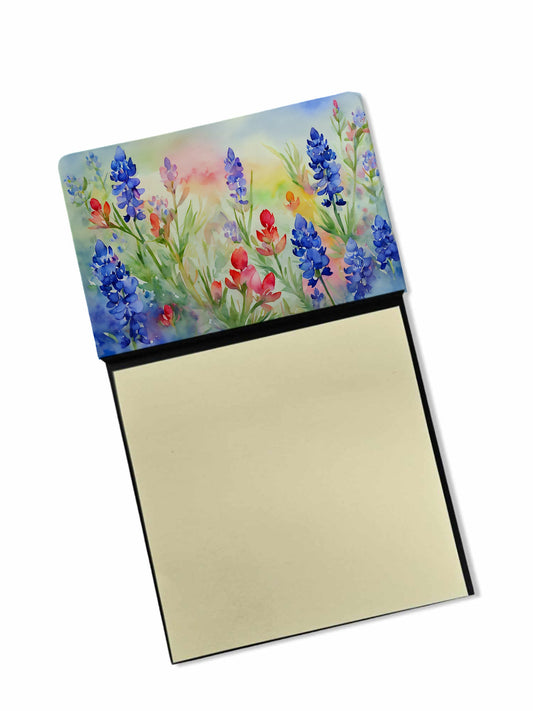 Texas Bluebonnets in Watercolor Sticky Note Holder