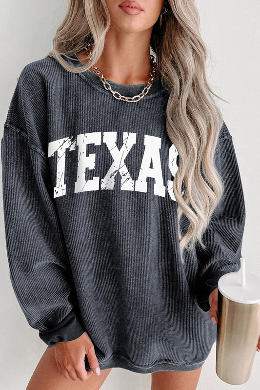 Texas Ribbed, Relaxed-Fit Sweatshirt