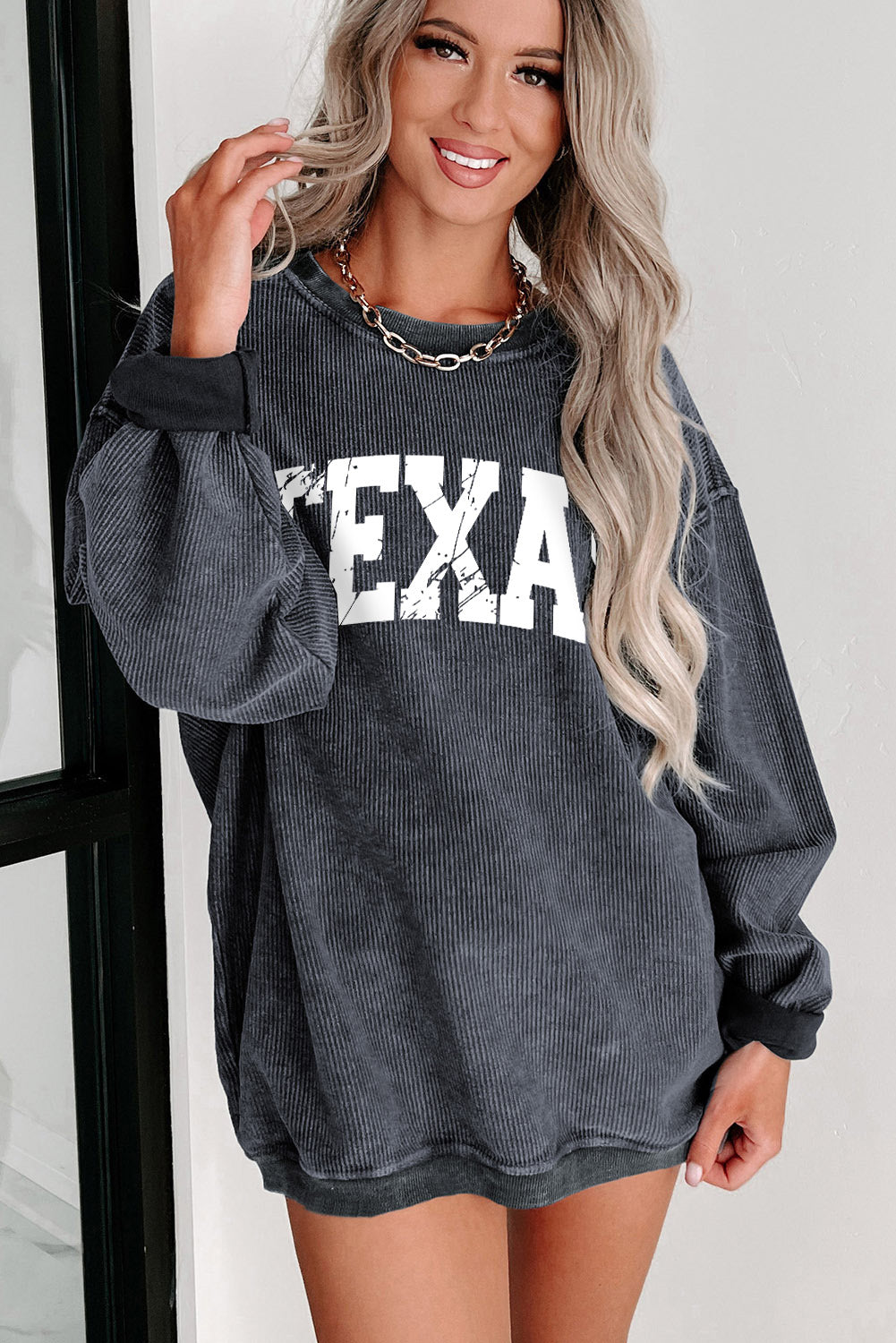 Texas Ribbed, Relaxed-Fit Sweatshirt